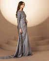 Shamoze Silk Party Wear Saree – 4-Side Sequence Border with Blouse | Gray
