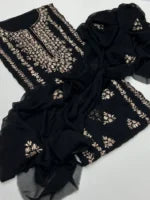 2Pc Unstitched Chiffon Outfit – Handmade Gota Embroidery