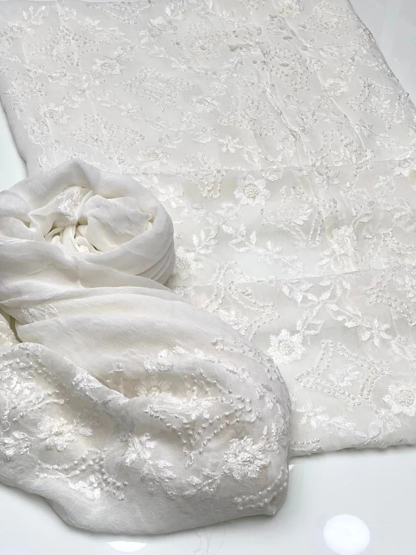 Pakka Boor Handmade Embroidery Chiffon Dress