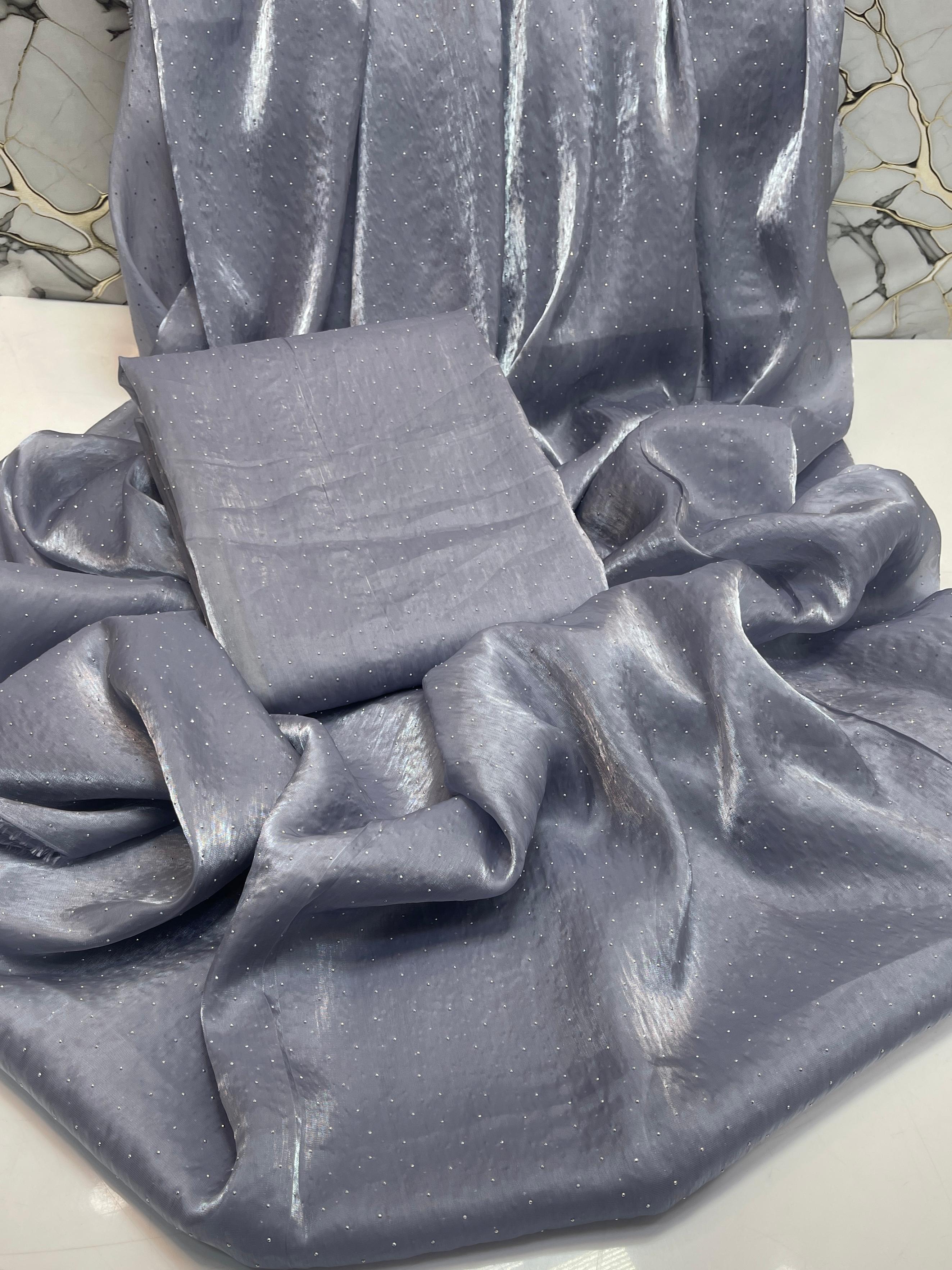 Luxury Korean Shesha Silk Saree – Full Galleter Work (7 Meter)