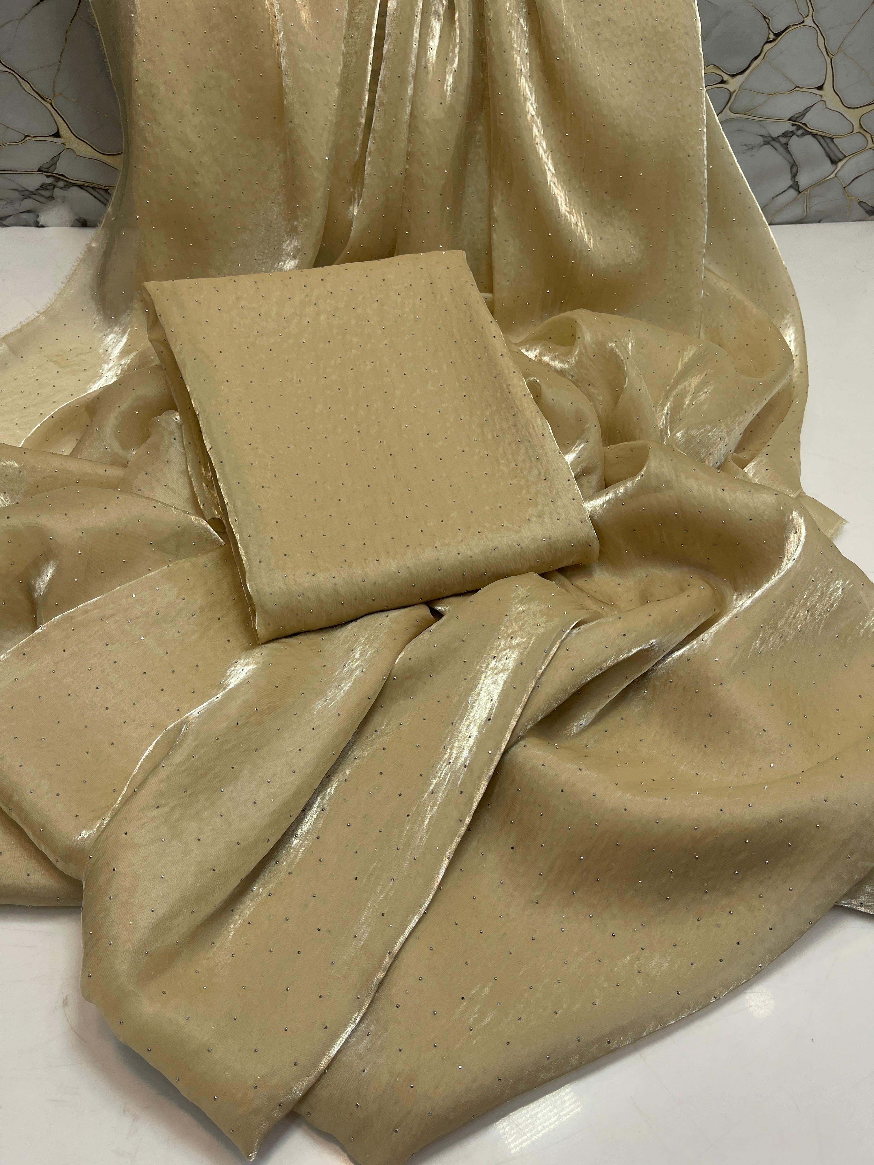 Luxury Korean Shesha Silk Saree – Full Galleter Work (7 Meter)