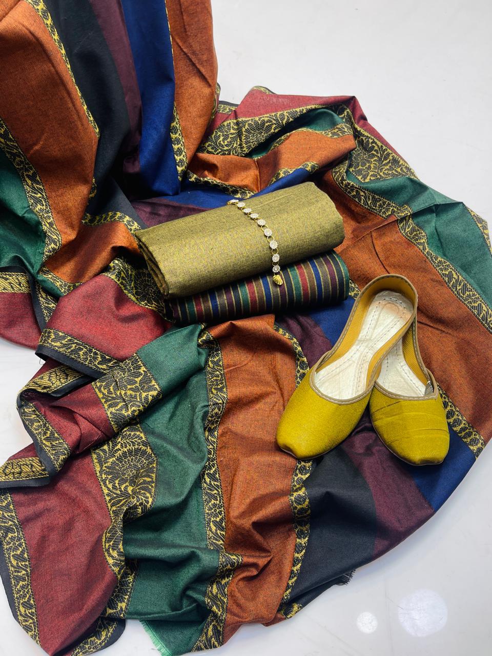 Winter 3PC Khaadi Susi Outfit with Acrylic Fabric & Jacquard Border Shawl