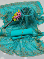 Luxury Katan Silk 3PC – Carnkal Chunri Print with Sequence Work Dupatta