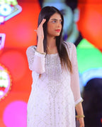 2PC Soft Chiffon Suit – Handmade Golden Mukesh & Booti Work