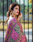 Fancy Dupatta | medium silk | mirror work | Handwork Embellished