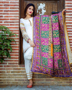 Fancy Dupatta | medium silk | mirror work | Handwork Embellished