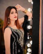 2Pc Unstitched Chiffon Outfit – Handmade Gota Embroidery