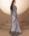 Shamoze Silk Party Wear Saree – 4-Side Sequence Border with Blouse | Gray