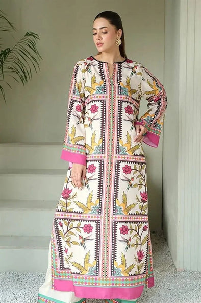 Shamoz Silk 3PC Unstitched Suit – Digital Printed | Premium Quality