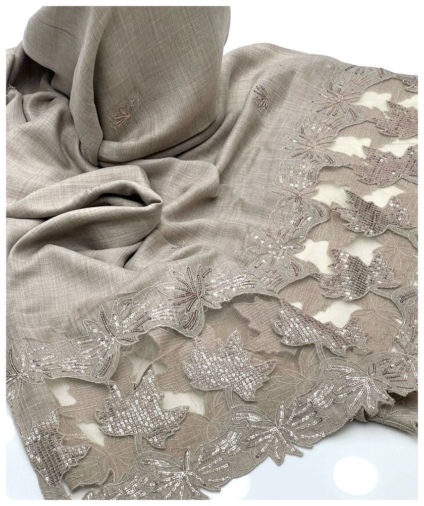 Luxury Pashmina Shawl – Beautiful Sequence & Cut Work Design, Excellent Quality