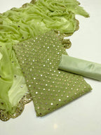 Luxury Premium Stara Pane Work Outfit – Designer Shirt, Trouser & Dupatta