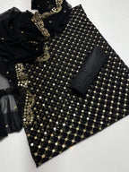 Luxury Premium Stara Pane Work Outfit – Designer Shirt, Trouser & Dupatta