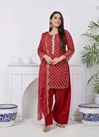 Luxury Premium Stara Pane Work Outfit – Designer Shirt, Trouser & Dupatta