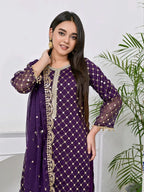 Luxury Premium Stara Pane Work Outfit – Designer Shirt, Trouser & Dupatta