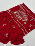2Pc Unstitched Chiffon Outfit – Handmade Gota Embroidery